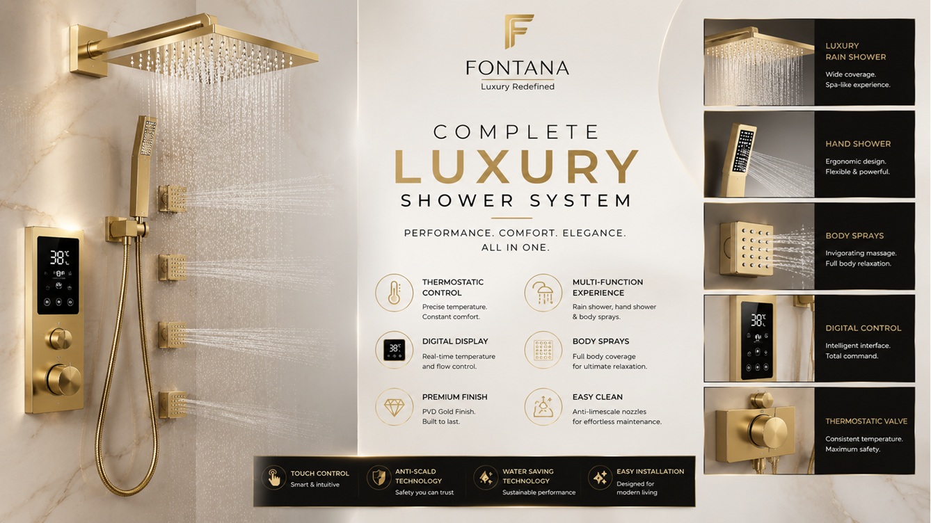 Complete luxury shower system